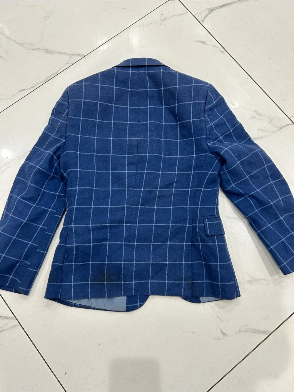 Ralph Lauren Navy Blue Windowpane Blazer - Kids